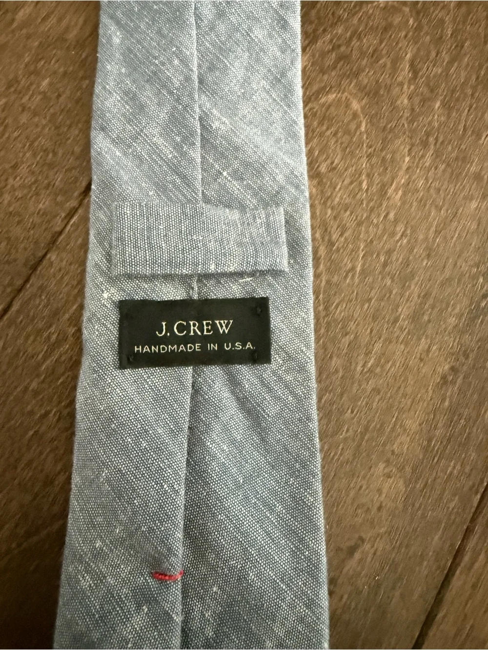 J. Crew Handmade USA Light Blue Chambray Linen Men's Tie